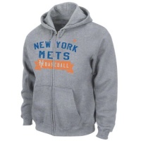 New York Mets Grey Arch Classic Full-Zip Hooded Sweatshirt