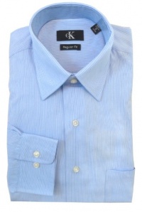 Calvin Klein L/S Blue Striped Dress Shirt