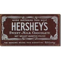 Hershey's Bar Old Label Metal Tin Sign 16W x 8.5H , 16x9