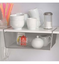 Design Ideas Under Shelf Mesh Basket, Large, Silver