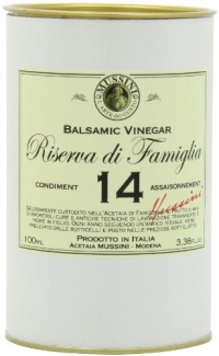 Mussini 14 Year Balsamic Vinegar, Riserva di Famiglia, 3.38-Ounce Glass Bottle