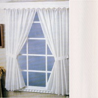 Carnation Home Fashions Vinyl Bathroom Window Curtain, Bone