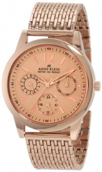 Anne Klein Women's 10/9734RGRG Rosegold-Tone Multi-Function Mesh Bracelet Watch