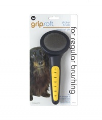 JW Pet Company GripSoft Slicker Soft Pin Dog Brush, Small