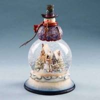 Snowman With Winter Scene Christmas Water Snow Globe by Jim Shore