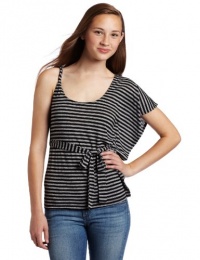 My Michelle Juniors One Shoulder Stripe Knit Top