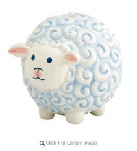 Gorham Merry Go Round Little Boy Sheep Bank, Blue