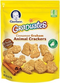 Gerber Graduates Animal Crackers Pouch, Cinnamon Graham, 6 Ounce (Pack of 4)