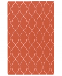 Stunning in its simplicity, this artist-designed area rug from Surya brings a calming beauty to any area in your home. Interlocking lines crisscross against a soft coral background, creating a chic lattice-like pattern that's stylishly simple.