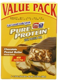 Pure Protein Chocolate Peanut Butter Value Pack Bars,  6 bars