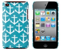 Nautical Anchor Embossed Hard Case for Apple iPod Touch 4, 4G (4th Generation) - Includes DandyCase Keychain Screen Cleaner [Retail Packaging by DandyCase]