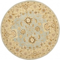 Safavieh Anatolia Collection AN556B Handmade Blue and Sage Hand-Spun Wool Round Area Rug, 4 Feet