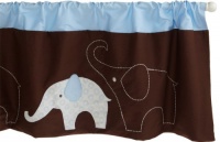 Carter's Blue Elephant Valance, Blue/Choc, 60 X 14