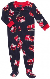 Carter's Boys Firetruck 1 Pc Sleeper Footed Pj's Microfleece