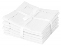 Now Designs Hemstitch Cocktail Napkins, White, Set of 6