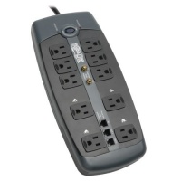 Tripp Lite TLP1008TELTV Surge Protector 120V 10 Outlet RJ11 Coax 8ft Cord 3345 Joule