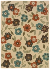 Landscape your floors -- indoors or out -- with this spring-fresh area rug from Sphinx. Featuring a pretty floral pattern made from soft and durable polypropylene that's tough, weather-resistant and easy to clean. (Clearance)