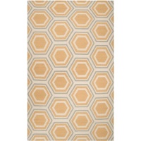 Surya Fallon Jill Rosenwald Honeycomb Flatweave Area Rug, 8-Feet by 11-Feet, Butter/Cream/Light Blue