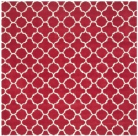 Safavieh CHT717G Chatham Collection Wool Square Area Rug, 7-Feet, Red/Ivory