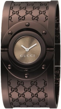 Gucci Women's YA112432 Twirl Medium Brown PVD Bangle Watch