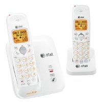 AT&T EL51209 DECT 6.0 Cordless Phone, White/Grey, 2 Handsets