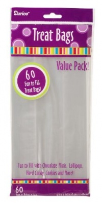 Darice 28-003V 4-Inch-by- 9-Inch Clear Treat Bag 60-Piece Value Pack