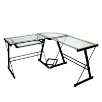 Walker Edison 3-Piece Contemporary Desk, Black