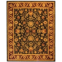 Safavieh AN548B 8-Feet by 10-Feet Anatolia Collection Handmade Hand-Spun Wool Area Rug, Charcoal and Red