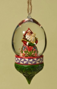 Santa Claus with Cat Water Snow Globe Christmas Ornament by Jim Shore