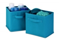 Honey-Can-Do SFT-02126 Mini Soft Fabric Storage Bin, 2-Pack, Aqua Blue, 7 by 7 by 5.75-Inch