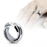 4mm High Polished Stainless Steel Triple Band Ring; Comes Free Gift Box