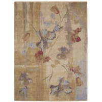 Nourison Zanibar Watercolor Beige 5.6-Feet by 7.5-Feet Polyacrylic Area Rug