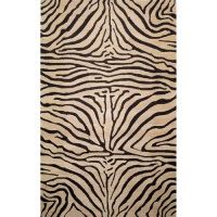 Liora Manne Seville Zebra Hand Tufted Rug, 8-Feet Round, Neutral