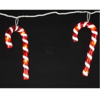 Kurt Adler 35-Light 7 Inch Transparent Red and White Candy Cane Light Set