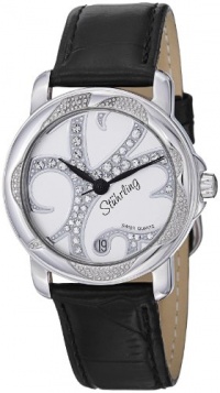 Stuhrling Original Women's 138.12151 Vogue Audrey Isis Swiss Quartz Swarovski Crystal Date Black Watch