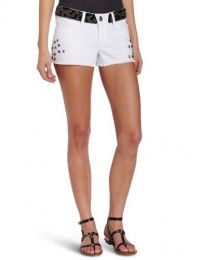 XOXO Juniors Studded Denim Short, White, 0