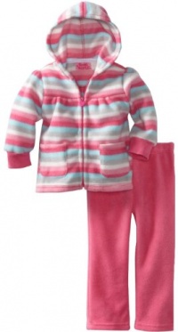 Young Hearts Baby-Girls Infant 2 Piece Stripe Polar Fleece Jacket Set