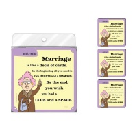 Tree-Free Greetings NC37817 Aunty Acid 4-Pack Artful Coaster Set, Marriage Cards