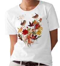 Fall Foliage and Wren T-shirt/tee by Valerie Pfeiffer