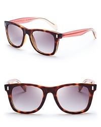 Flaunt downtown cool in these edgy MARC BY MARC JACOBS wayfarers with stripe-accented sides.