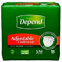 Depend Adjustable Underwear, [Small/Medium], Maximum Absorbency, 18-Count Packages (Pack of 4)