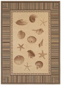 Shaw Living Shell Point Area Rug, 5-Feet 3-Inch by 7-Feet 7-Inch, Beige