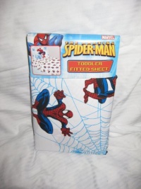 Marvel White Spiderman Toddler Fitted Sheet 100% Cotton 52 x 28