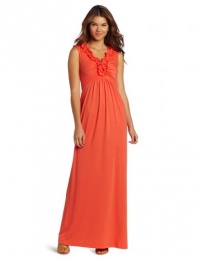 Tiana B Women's Ruffle Neck Maxi Dress