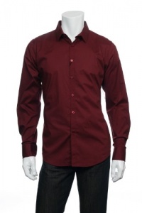 No Retreat Black Label 'Roxbury' Men's Burgundy Button Down Shirt