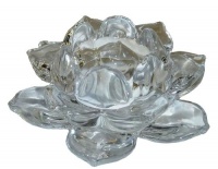 Biedermann & Sons Clear-Glass Lotus Tea-Light Candleholder