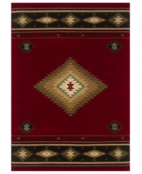 Broaden your palette with Southwest flavor. The Hudson rug from Sphinx depicts a versatile diamond pattern in handsome red and black for a look that's as elegant as it is casual. Crafted of durable polypropylene for years of long-lasting beauty.