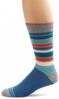 PACT Men's Denim Farm Stripe Crew Sock