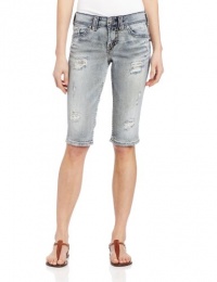 Silver Jeans Juniors Suki Flap Bermuda, Indigo, 32