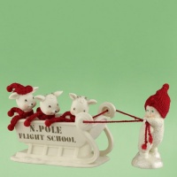 Department 56 Snowbabies Classics North Pole Flight School Figurine, 4.33-Inch